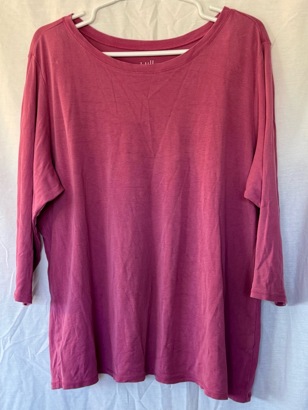 J.Jill Pima Cotton Ballet Sleeve Tee Dusty Rose Mauve Size 2x